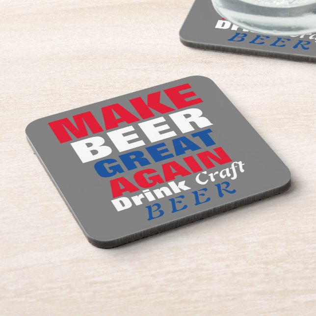 Make Beer Great Again -Red White Blue Getränkeuntersetzer (Linke Seite)