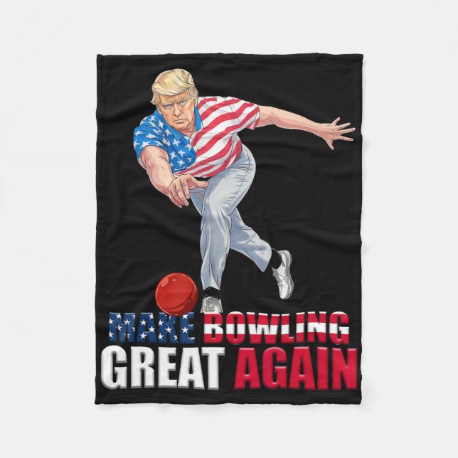 Make Bowling Great Again Lustig Trump Bowling  Fleecedecke (Vorderseite)
