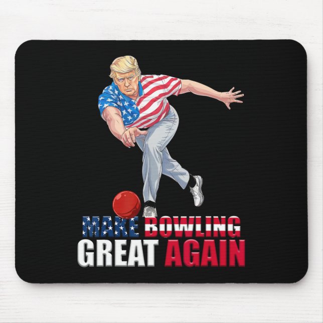 Make Bowling Great Again Lustig Trump Bowling  Mousepad (Vorne)