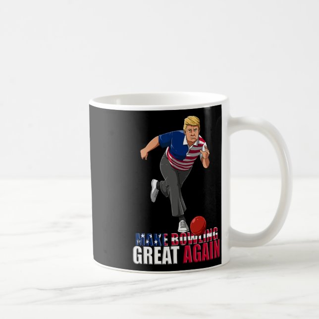 Make Bowling Great Again - Lustiges Trump Bowling  Kaffeetasse (Rechts)