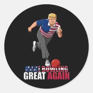 Make Bowling Great Again - Lustiges Trump Bowling Runder Aufkleber