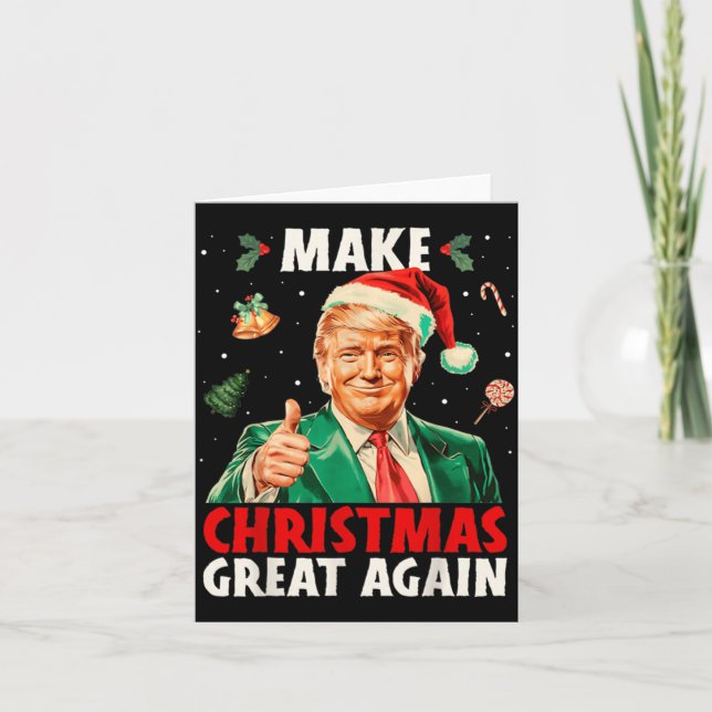 Make Christmas Great Again Funny Santa Trump 2025  Karte (Vorderseite)