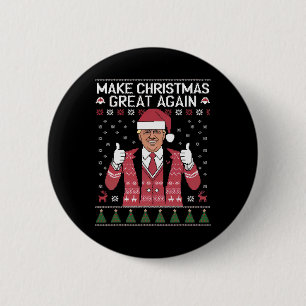 Make Christmas Great Again Trump Schlafanzug Hässl Button