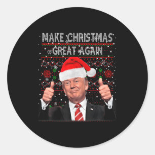 Make Christmas Great Again Trump Schlafanzug Hässl Runder Aufkleber