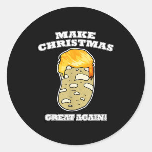 Make Christmas Great Again Weihnachtskartoffel Tru Runder Aufkleber