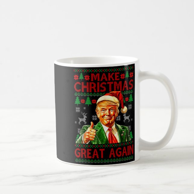 Make Christmas Great Again Xmas Funny Trump Pajama Kaffeetasse (Rechts)