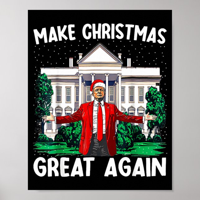 Make Christmas Great Again Xmas Funny Trump Pajama Poster (Vorne)