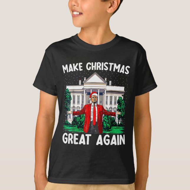 Make Christmas Great Again Xmas Funny Trump Pajama T-Shirt (Vorderseite)