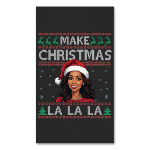 Make Christmas La La La La Ugly Xmas Sweater Kamal Magnetische Visitenkarte