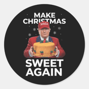 Make Christmas Sweet Wieder Trump Weihnachtsgesche Runder Aufkleber
