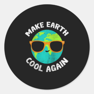 Make Earth Cool Again Lustiger Umweltschützer Appa Runder Aufkleber