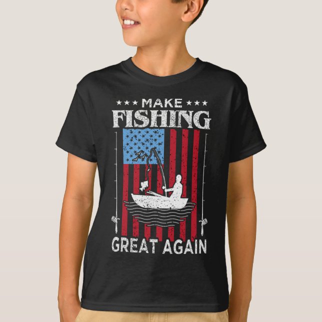 Make Fishing Great Again Trump Funny Fisherman Ang T-Shirt (Vorderseite)