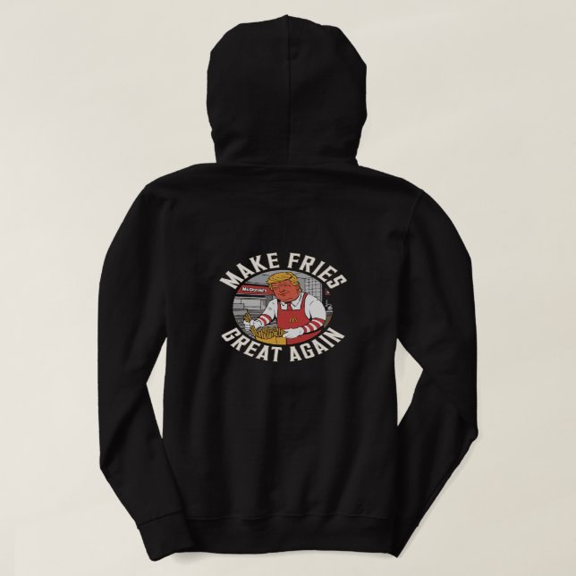 Make Fries Great Again T - Shirt: Cartoon Donald Hoodie (Design Rückseite)