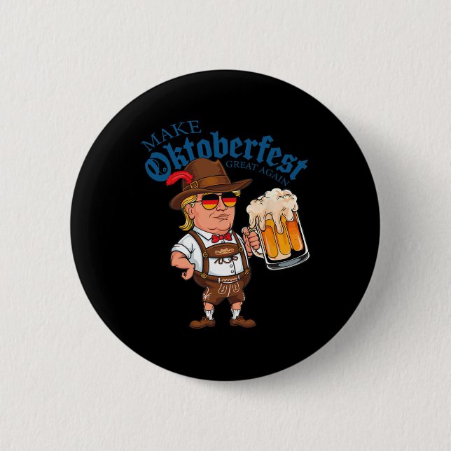 Make Great Again Lustiger Trump Trinkt Bier Tasse  Button (Vorderseite)