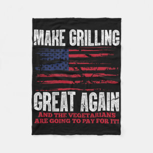 Make Grilling Great Again Lustiger Trump BBQ-Pit-M Fleecedecke