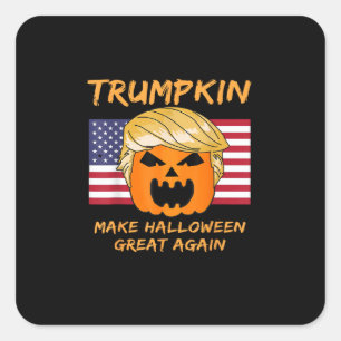 Make Halloween Great Away Trumpkin Quadratischer Aufkleber