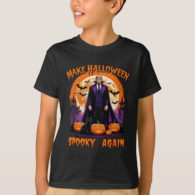 Make Halloween Spooky Again Funny Trump Halloween  T-Shirt (Vorderseite)