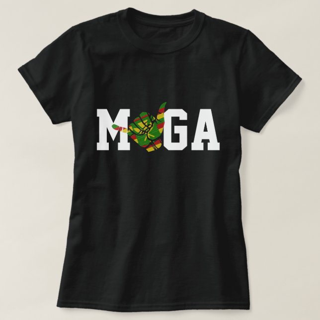 MAKE HAWAII WIEDER GROSS KANAKA SHAKA - SPIELEN AU T-Shirt (Design vorne)