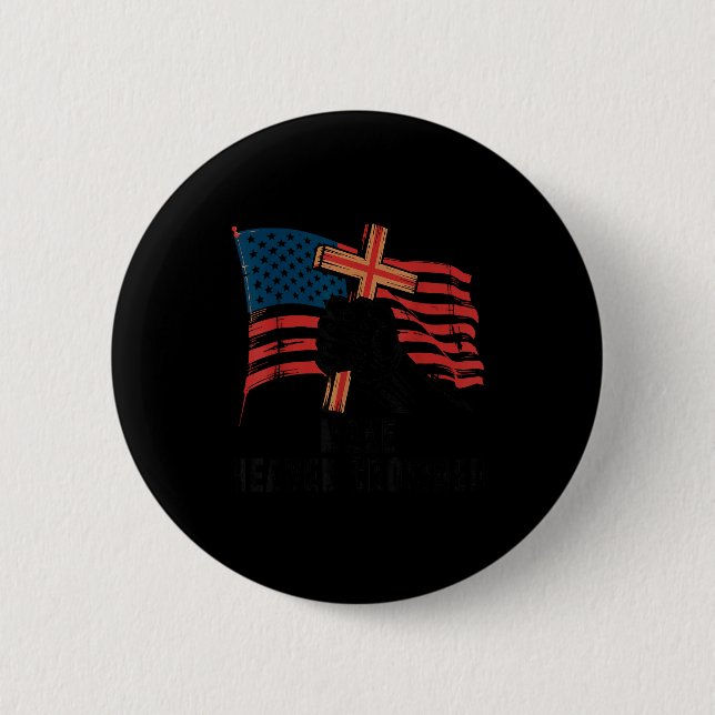 Make Heaven Crowded Christian Patriotic Cross Amer Button (Vorderseite)