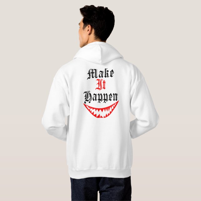 Make It Happen – Motivational Quote Design Hoodie (Schwarz voll)
