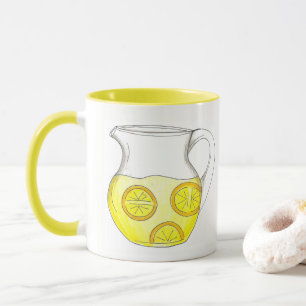Make Lemonade Lemon Ade Yellow Citrus Pitcher Tasse