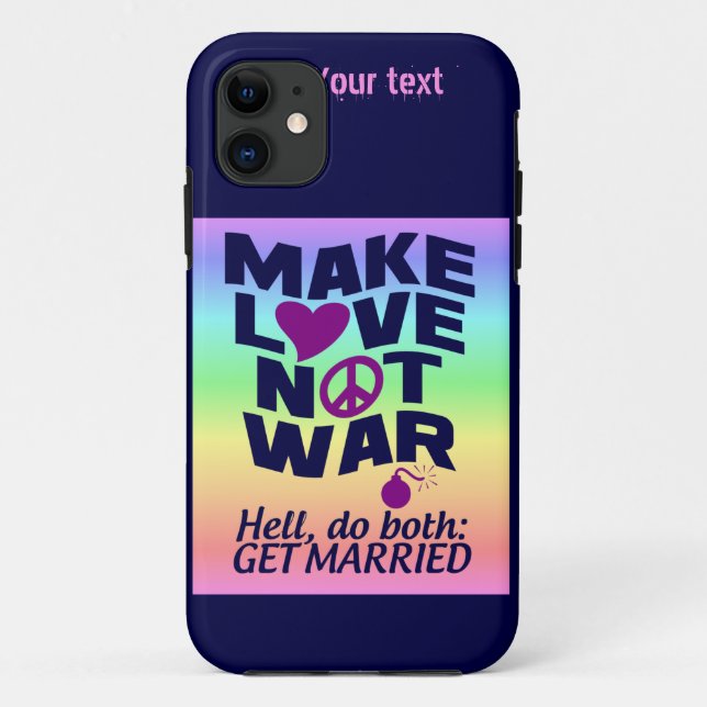 Make Love Not War coutume coque iphone-mate (Dos)