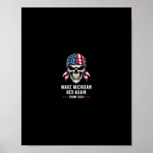 Make Michigan Red Again Schädel Republikaner Trump Poster