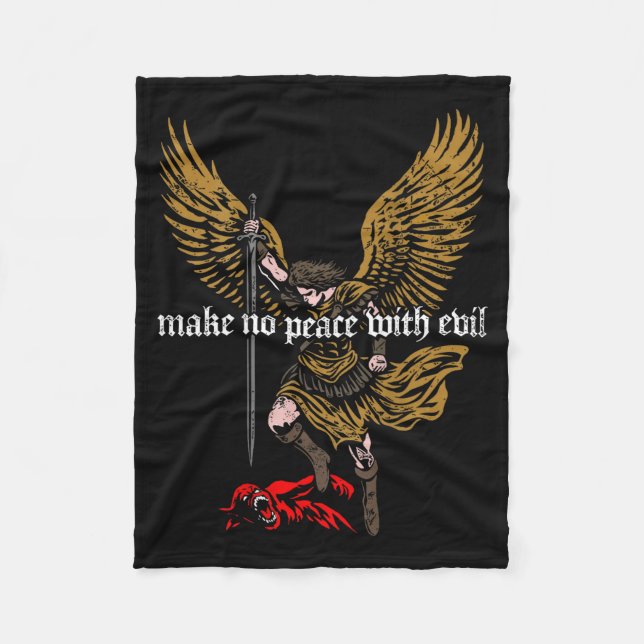 Make No Peace With Evil Archangel Michael Design ( Fleecedecke (Vorderseite)