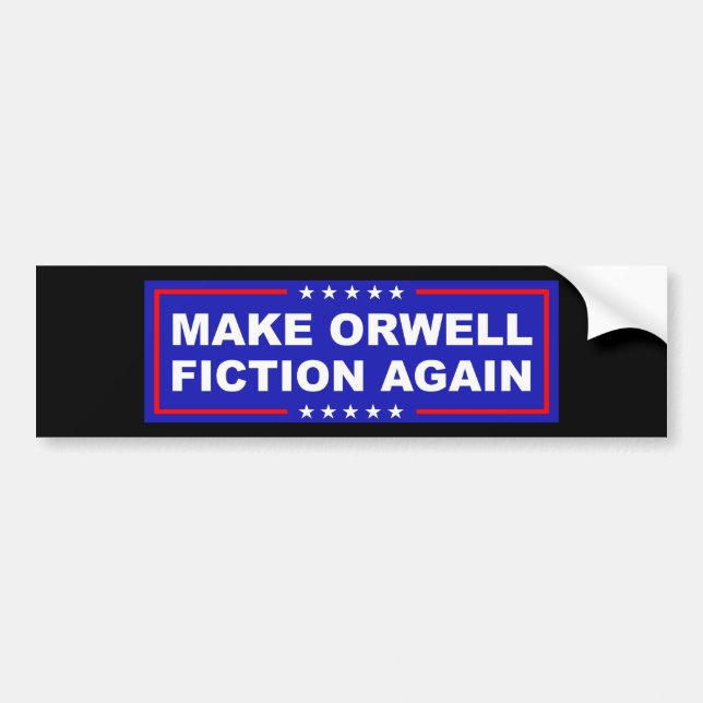 Make Orwell wieder Fiktion Autoaufkleber (Vorne)