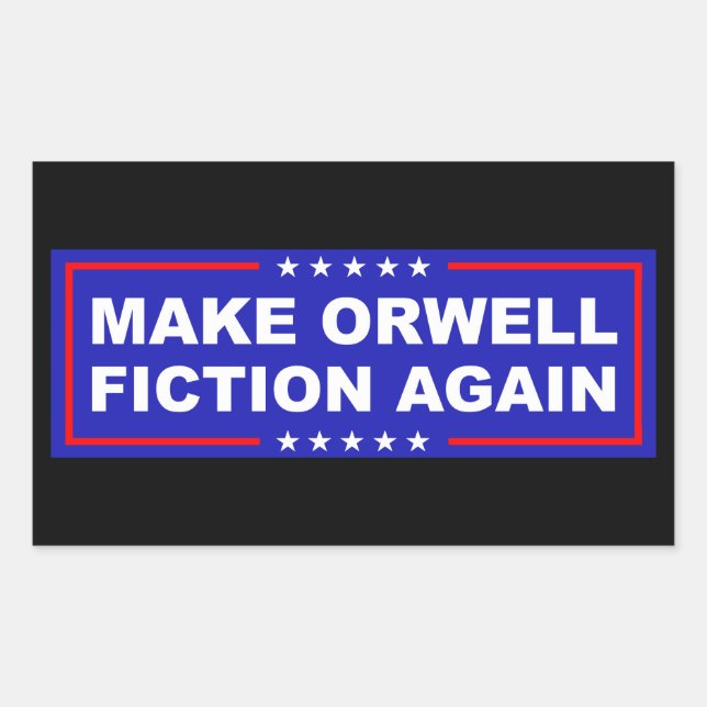 Make Orwell wieder Fiktion Rechteckiger Aufkleber (Vorderseite)