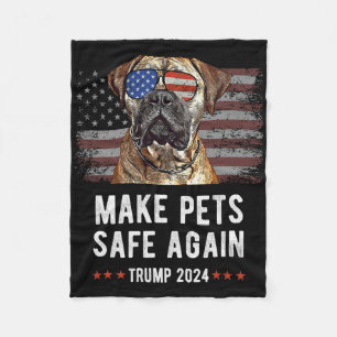 Make Pets Safe Again Bullmastiff Hund Trump Fleecedecke