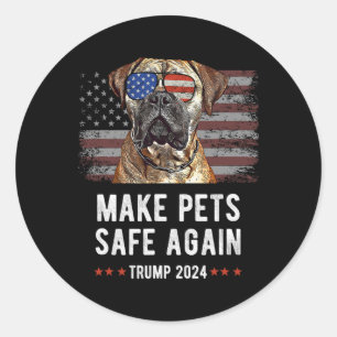 Make Pets Safe Again Bullmastiff Hund Trump  Runder Aufkleber