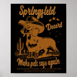 Make Pets Safe Again Cowboy Dachshund Hund Abstimm Poster