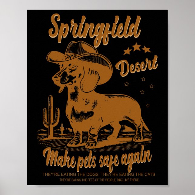 Make Pets Safe Again Cowboy Dachshund Hund Abstimm Poster (Vorne)