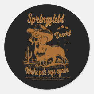 Make Pets Safe Again Cowboy Dachshund Hund Abstimm Runder Aufkleber