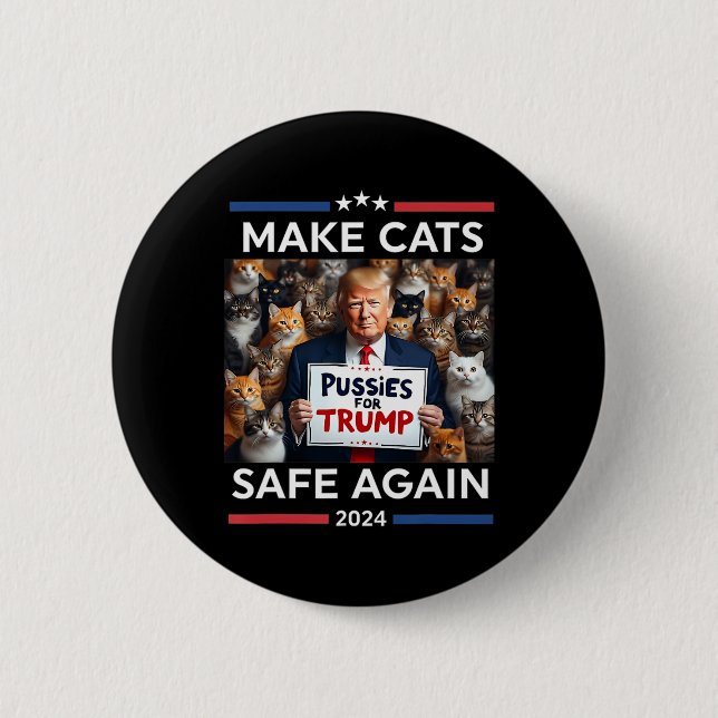 Make Pets Safe Again Trump 2024 Rettet Unsere Haus Button (Vorderseite)