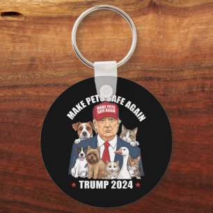 Make Pets Safe Again Trump 2024 Rettet Unsere Haus Schlüsselanhänger