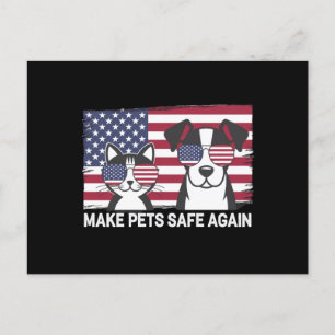 Make Pets Safe Again Trump Harris Debatte 2024 Postkarte