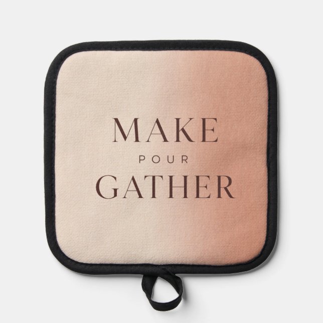 Make Pour Gather Modern Typographic Pot Holder Topflappen (Vorderseite)