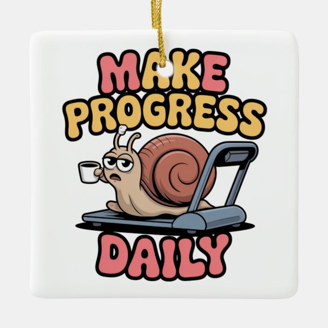 Make Progress Daily Keramikornament (Vorderseite)