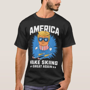 Make Skiing Great Again - lustiger Donald Trump Sk T-Shirt
