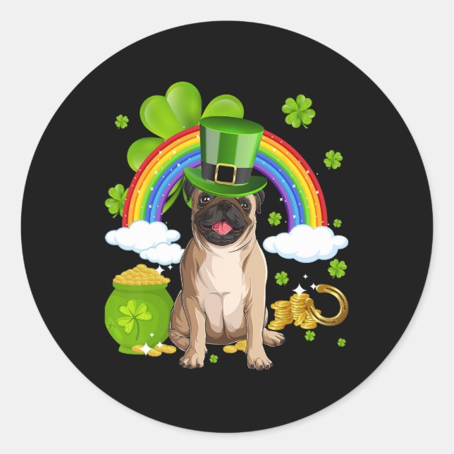 Make St Patricks Day Great Again Funny Pig Men Wom Runder Aufkleber (Vorderseite)