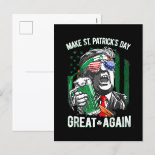 Make St Patrick's Day Great Again Lustig Trump Feiertagspostkarte