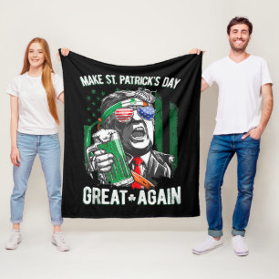 Make St Patrick's Day Great Again Lustig Trump Fleecedecke