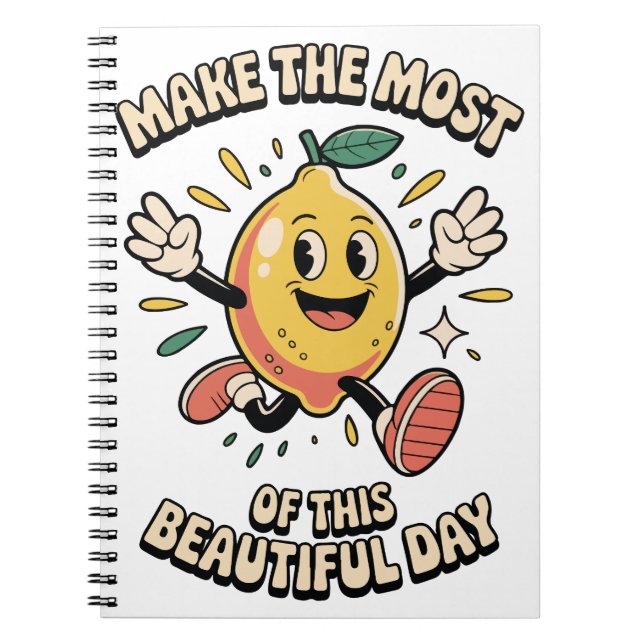 Make the Most – Zitronen-Journal Freude Notizblock (Vorderseite)