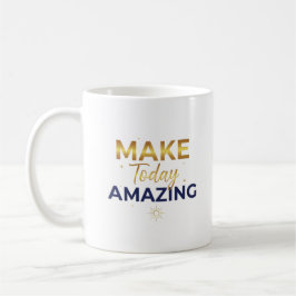 Make Today Amazing Gold Navy Sun Design Kaffeetasse