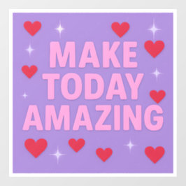 Make Today Amazing Red Hearts Sparkles  Fensteraufkleber