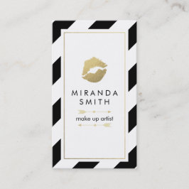 Make-up Artist Business Card - Chic Strips Terminkarte
