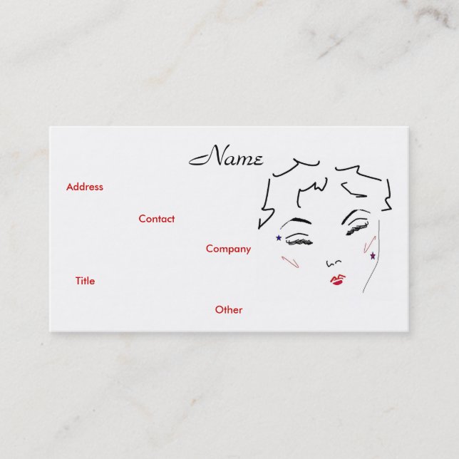 Make-up Artist Diva VI Business Card Visitenkarte (Vorderseite)