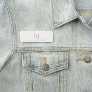 Make up Artist Minimal Monogram Pink Namensschild